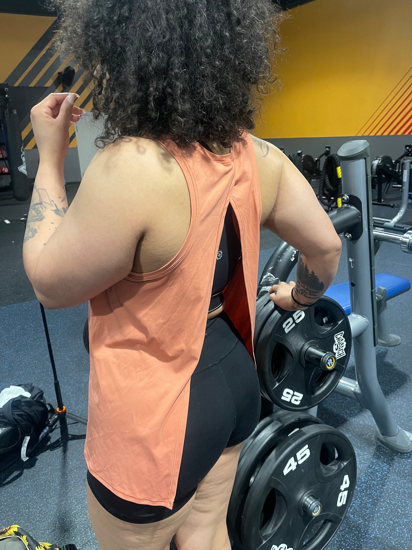 Salmon Orange Razor Backless Tank